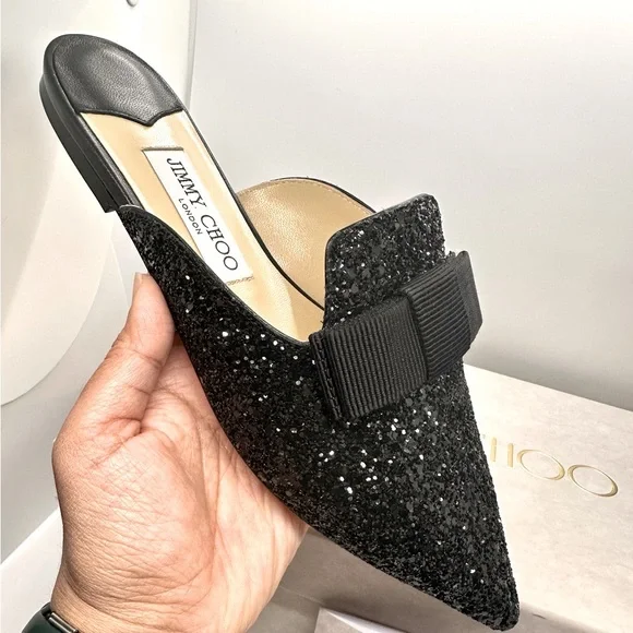 Jimmy Choo Shoes Brand New Jimmy Choo Black Galaxy Flat Size 37 Poshmark